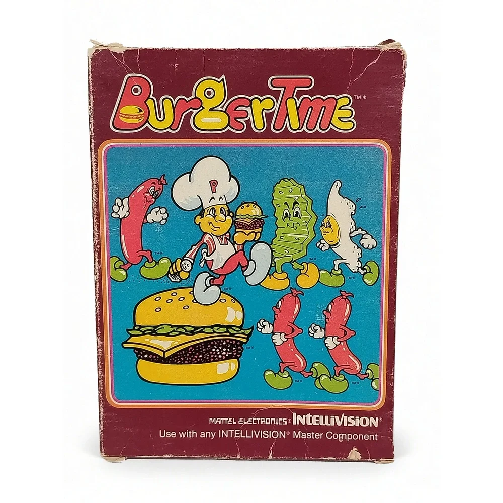 Mattel Intellivision BurgerTime Video Game 1982 Retro Arcade Home Console Media
